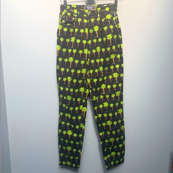 VERSACE JEANS COUTURE | Palm Print High Rise Jeans - Picture 1 of 5